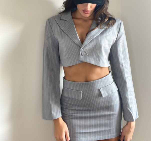 Tailleur Gessato Grigio