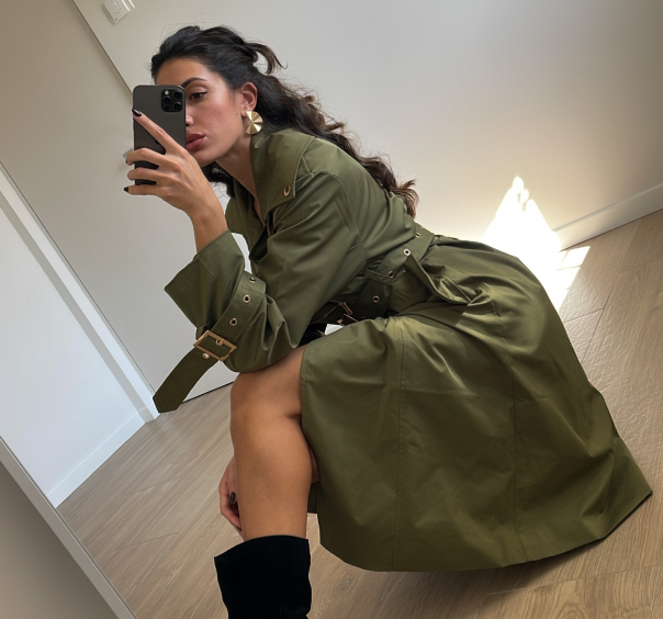 Trench Impermeabile Verde Militare